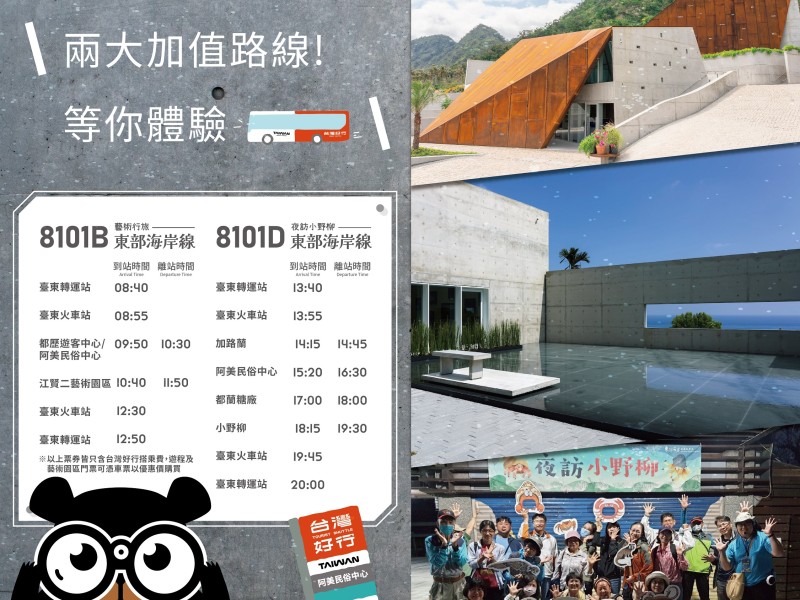 「8101B藝術行旅」6/1正式上路! 東部海岸全新路線 打造低碳深度旅行